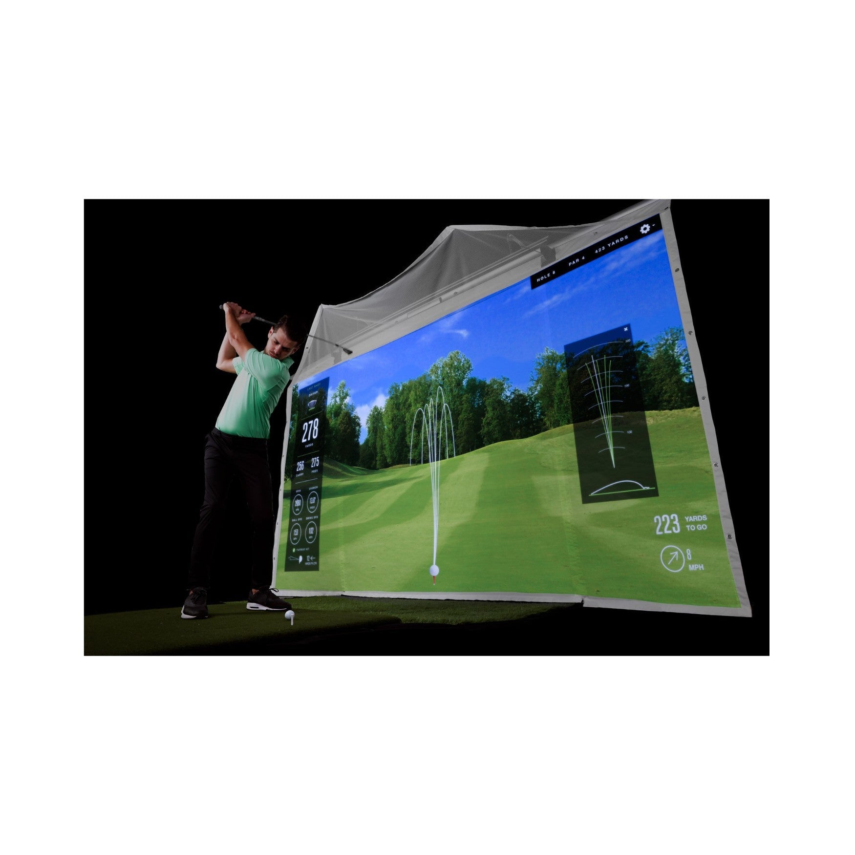 HomeCourse Retractable Golf Simulator Enclosure