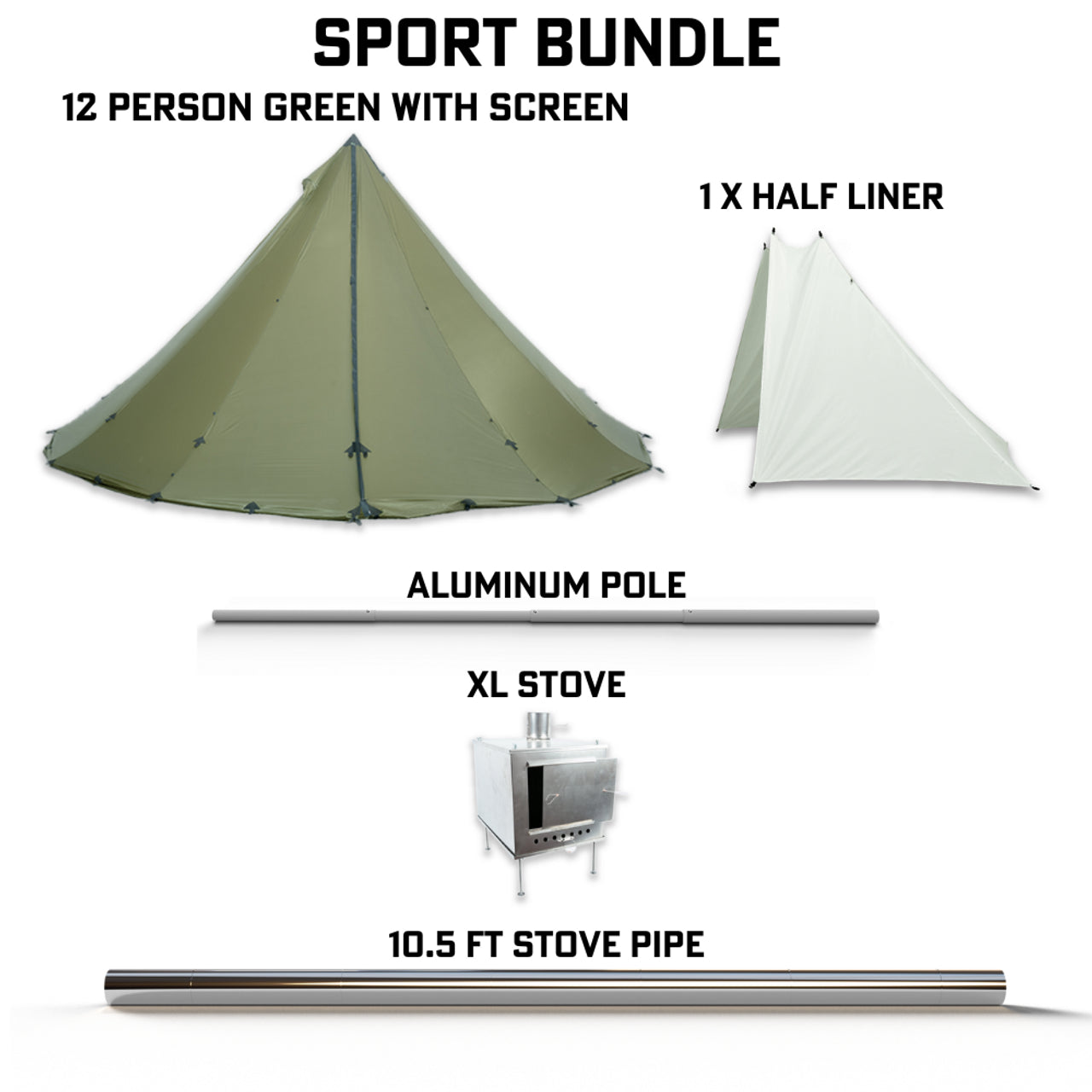 seek tents Seek Outside 12 Person Tipi | Stove | Liner
