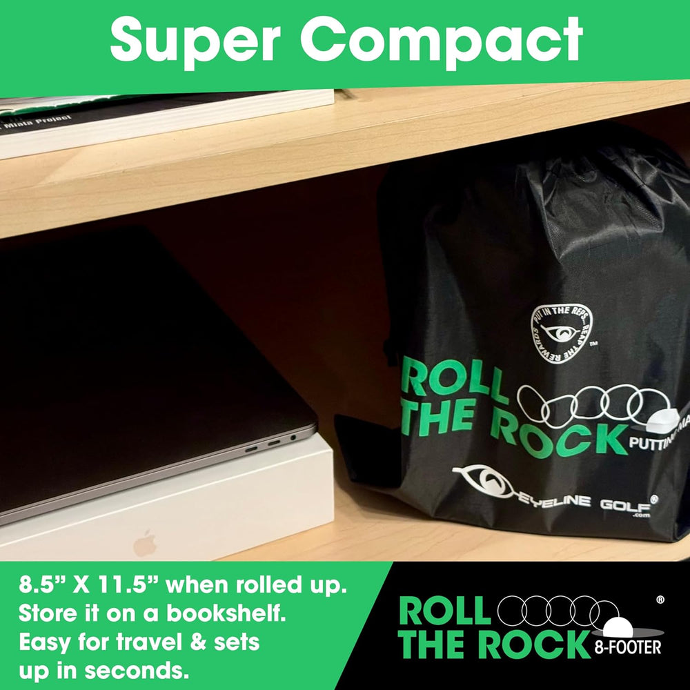 EyeLine Golf ROLL THE ROCK PUTTING MAT - 8 FOOTER