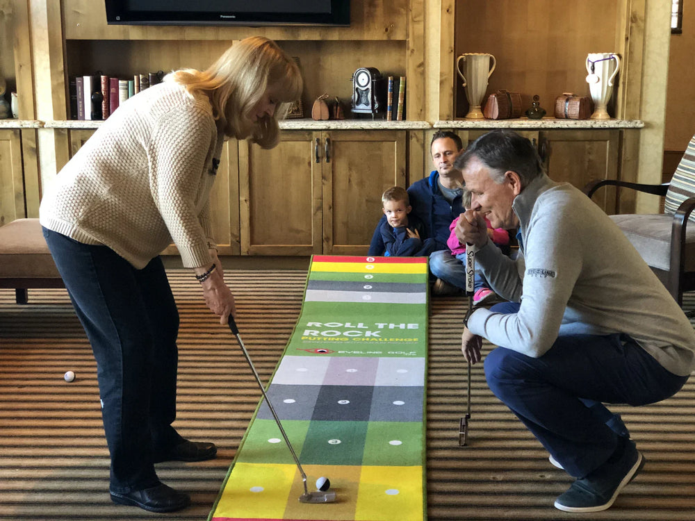 EyeLine Golf Roll the Rock Putting Challenge Mat (10'x2')