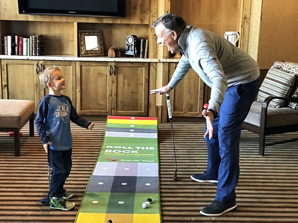 EyeLine Golf Roll the Rock Putting Challenge Mat (10'x2')