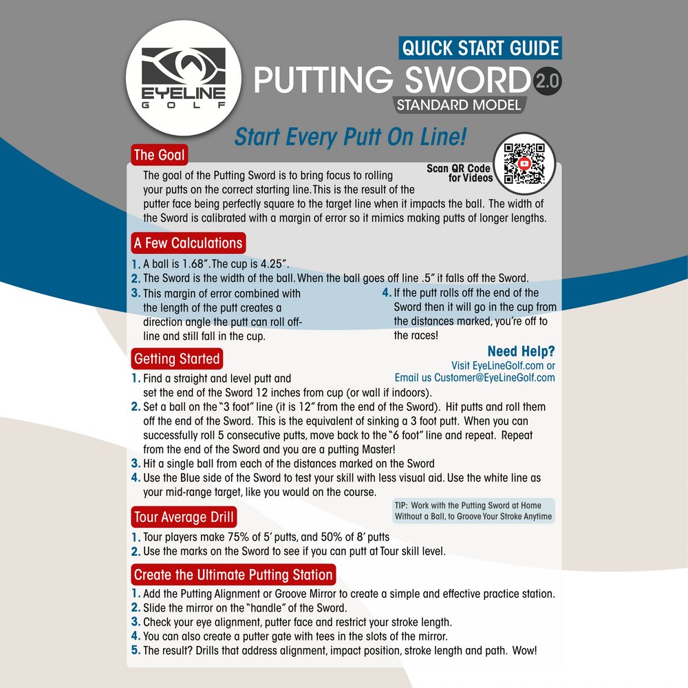 EyeLine Golf Putting Sword by Michael Breed - Standard Model