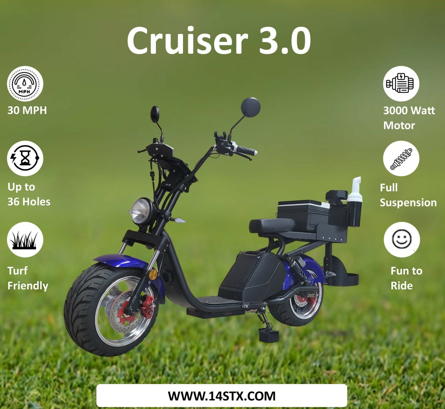 14 STX - The "Cruiser 3.0" Golf Scooter - Big Horn Golfer