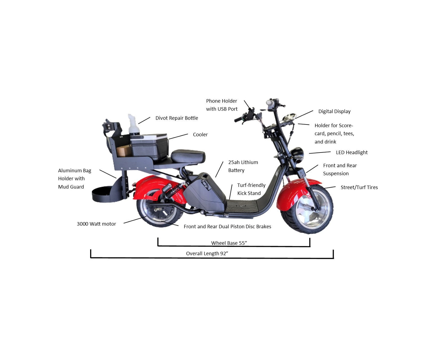 14 STX - The "Cruiser 3.0" Golf Scooter - Big Horn Golfer