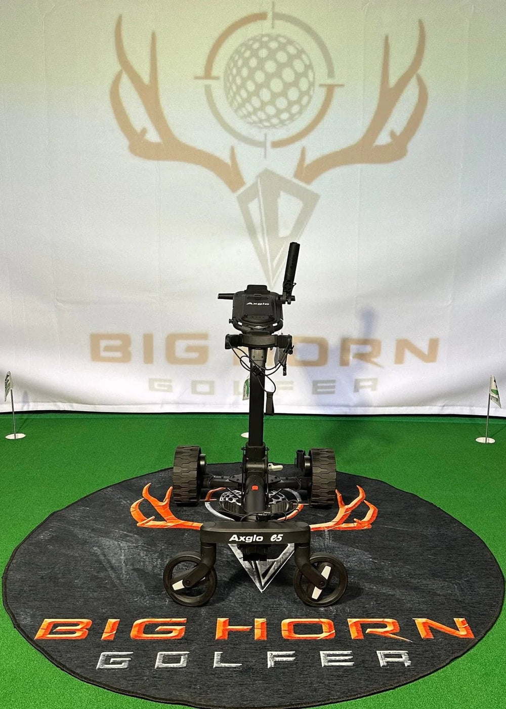 Axglo E5 Follow Me Electric Golf Push Cart - Big Horn Golfer
