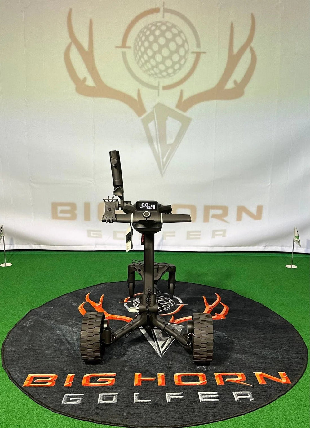 Axglo E5 Follow Me Electric Golf Push Cart - Big Horn Golfer