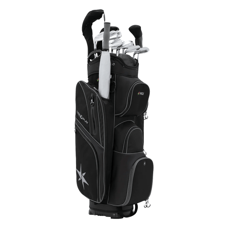 MGI Zip Navigator Remote Controlled Push Cart & Golf Bag Bundle - Big Horn Golfer