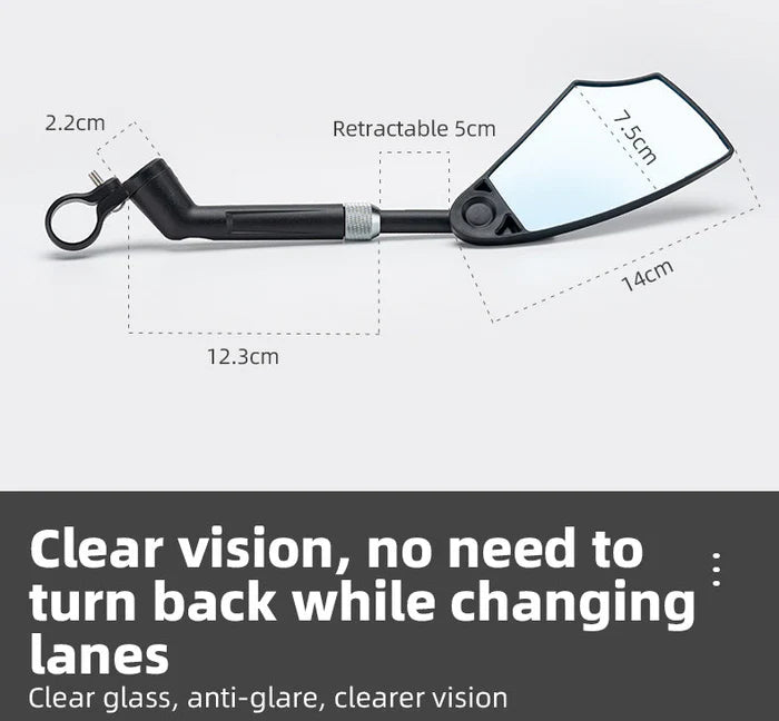 Birch ROCKBROS Adjustable Bike Mirror Anti-Glare 360-Degree Rotation