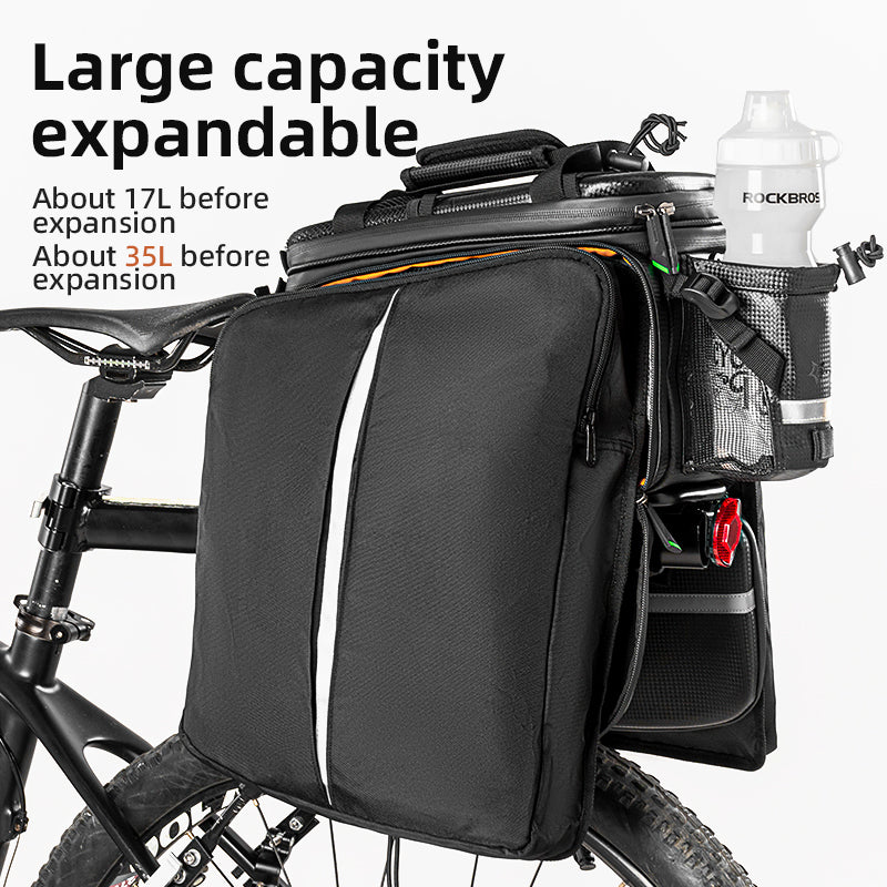 Birch ROCKBROS 34L Expandable Bike Rack Bag: Waterproof & Multifunctional