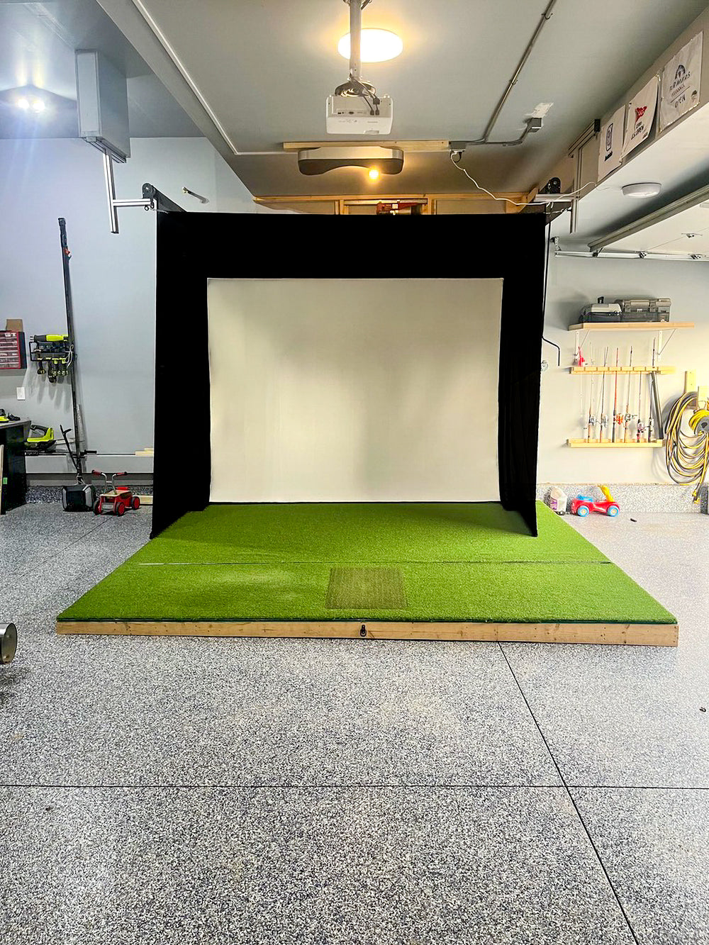 The SportScreen Golf Studio Vanish 11 Retractable Golf Simulator Enclosure