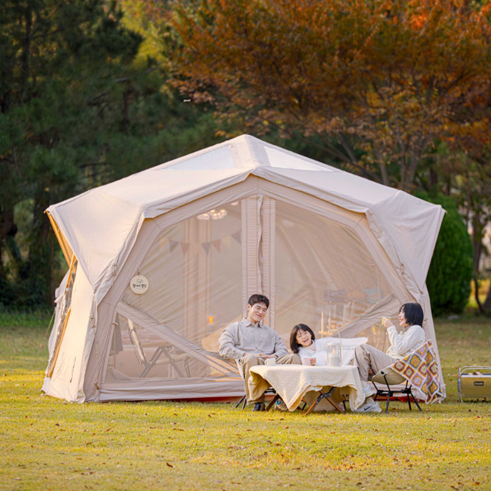 RBM Outdoors Coody Hub Pro Beige- Inflatable Tent for Camping (2-6 Person)