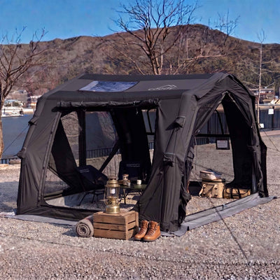 RBM Outdoors Coody 10.0 PRO Black Premium Inflatable Canvas Tent for 2–4 Campers