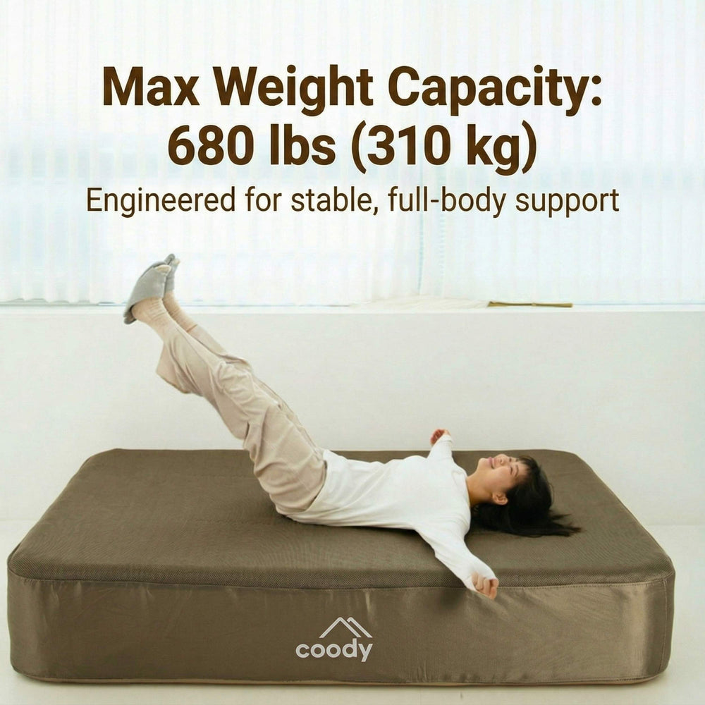 RBM Outdoors Coody Air Mattress Green King (197×184×35 cm) – Premium Air Bed with Built-in Pump