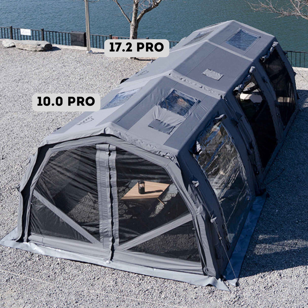 RBM Outdoors Coody 10.0 PRO Gray - Premium Inflatable Canvas Tent for 2–4 Campers
