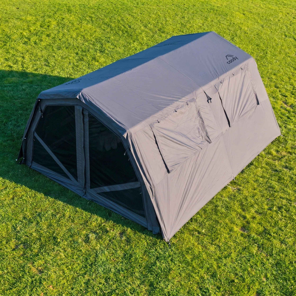 RBM Outdoors Coody Familia AirTent 17.2 PRO Gray (2-10 Person)+Electric Pump+TPU Door Gray+Ground Sheet