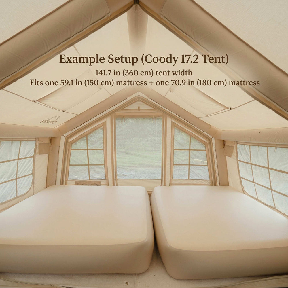RBM Outdoors Coody Coreo Air Mattress Queen (150 × 200 × 35 cm) – Structured Air Block Inflatable Bed, Compact Pack Design