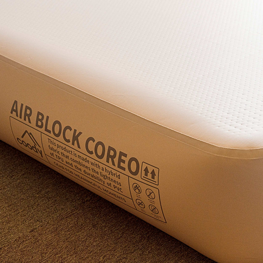 RBM Outdoors Coody Coreo Air Mattress Single (105 × 200 × 35 cm) – Structured Air Block Inflatable Bed, Compact Pack Design