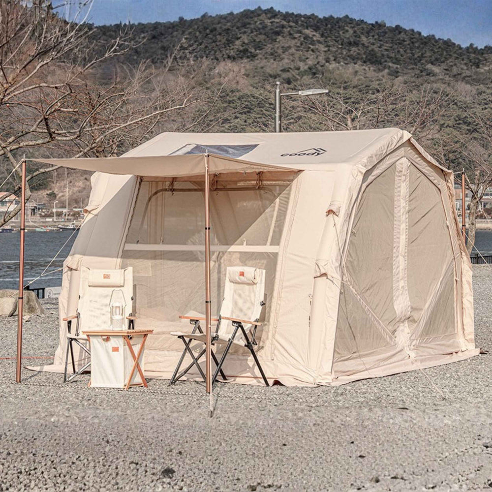 RBM Outdoors Coody 10.0 PRO Beige Premium Inflatable Canvas Tent for 2–4 Campers