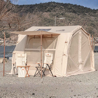 RBM Outdoors Coody 10.0 PRO Beige Premium Inflatable Canvas Tent for 2–4 Campers
