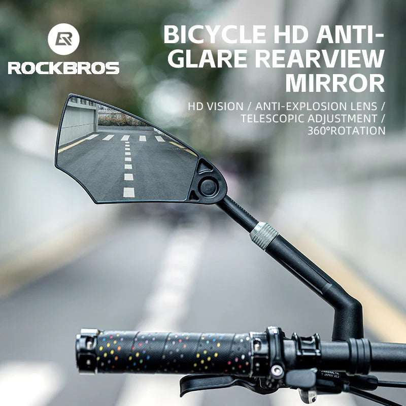 Birch ROCKBROS Adjustable Bike Mirror Anti-Glare 360-Degree Rotation