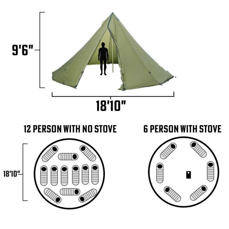 Seek Outside 12 Person Tipi | Stove | Liner | Hot Tent Bundle