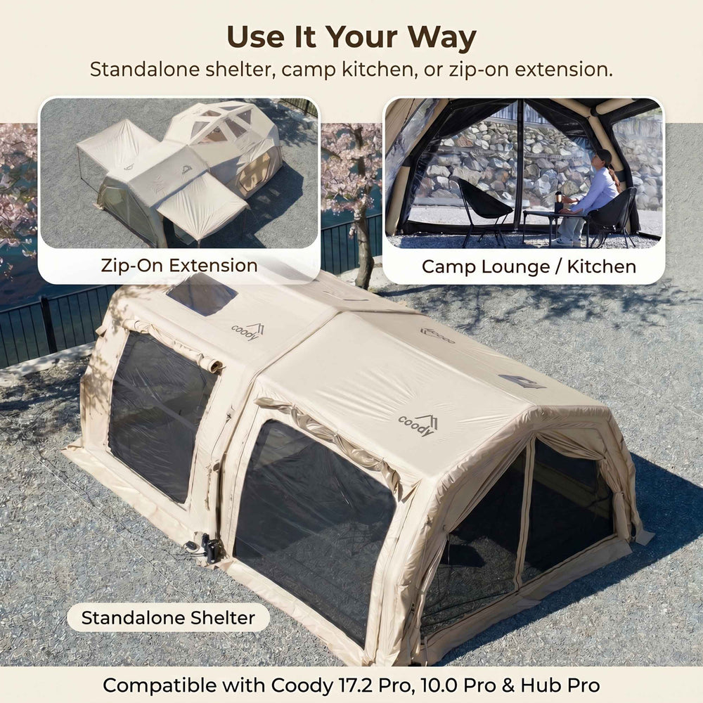 RBM Outdoors Coody AirTarp Pro Inflatable Canopy for 17.2 Pro, 10.0 Pro & Hub Pro - Beige