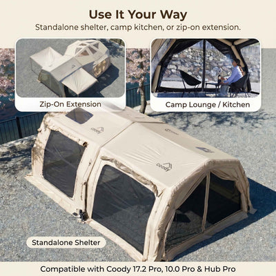RBM Outdoors Coody AirTarp Pro Inflatable Canopy for 17.2 Pro, 10.0 Pro & Hub Pro - Beige