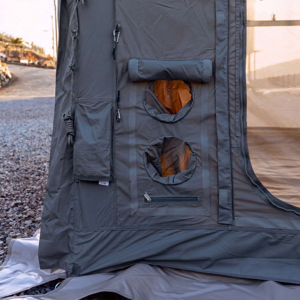 RBM Outdoors Coody 10.0 PRO Gray - Premium Inflatable Canvas Tent for 2–4 Campers