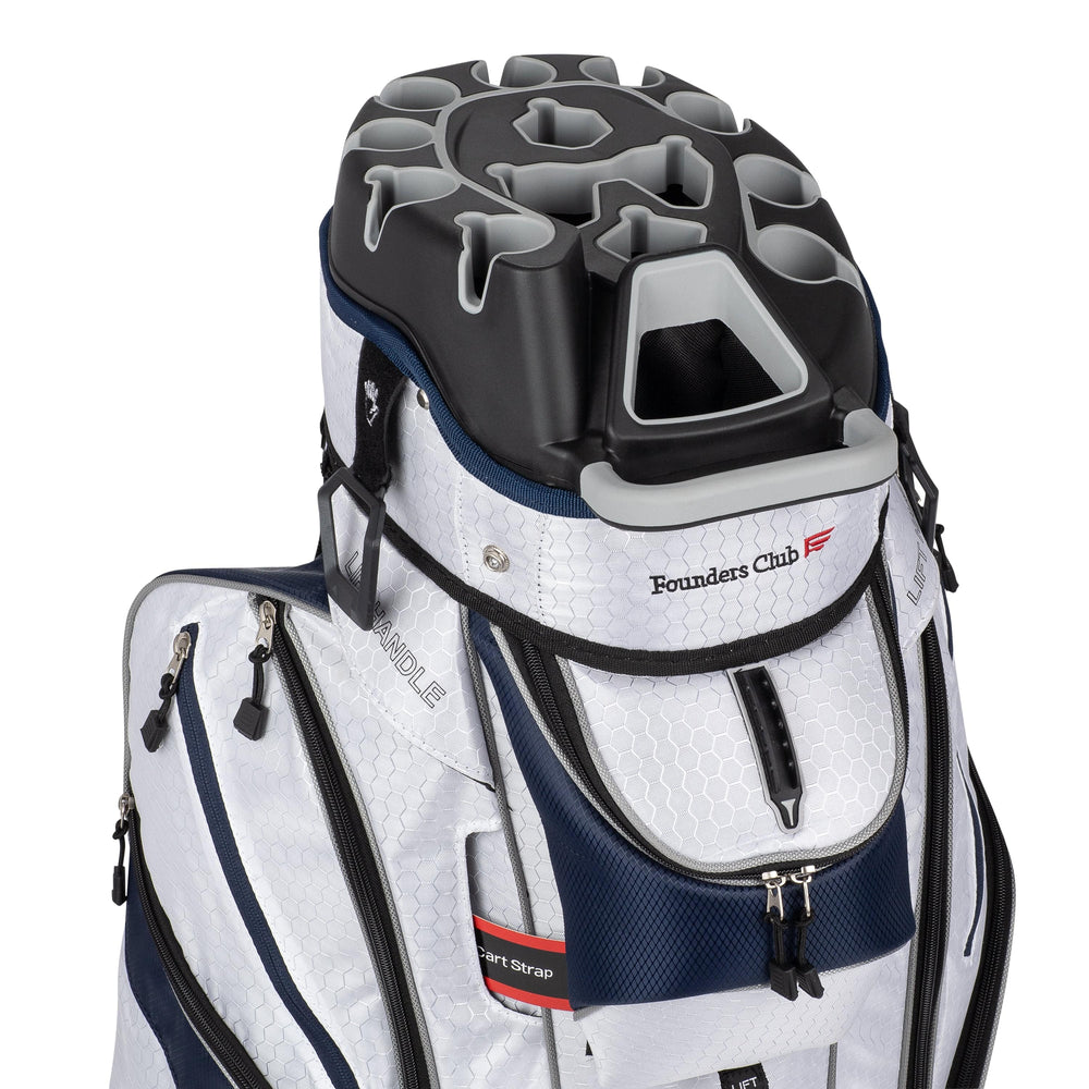 Founders Club 3rd Generation Premium Organizer 14 Way Golf Cart Bag - White Navy