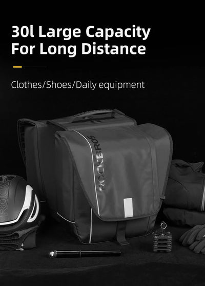 Birch ROCKBROS Super 30-Litre Bicycle Saddlebags in Black