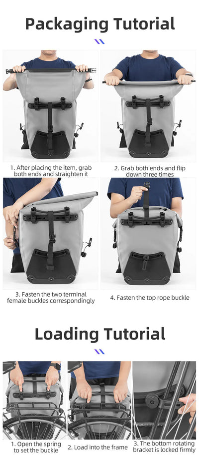 Birch ROCKBROS Deluxe Large Capacity Bicycle Saddlebag in Various Colours