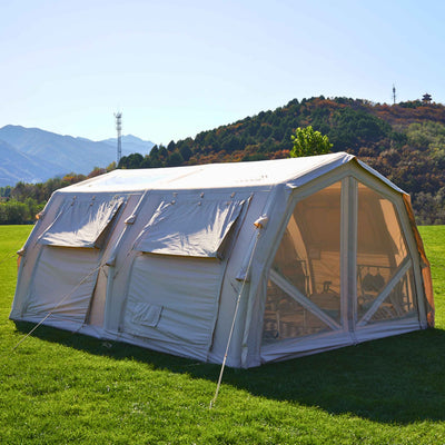 RBM Outdoors Coody Familia AirTent 17.2 Pro Beige- Inflatable Tent for Camping (2-10 Person)