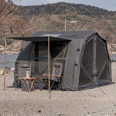 RBM Outdoors Coody 10.0 PRO Gray - Premium Inflatable Canvas Tent for 2–4 Campers