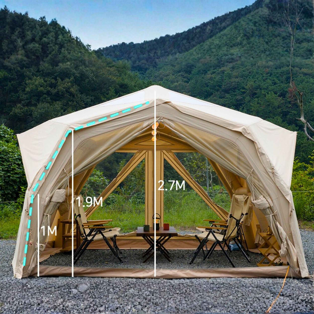 RBM Outdoors Coody Hub Pro Beige- Inflatable Tent for Camping (2-6 Person)