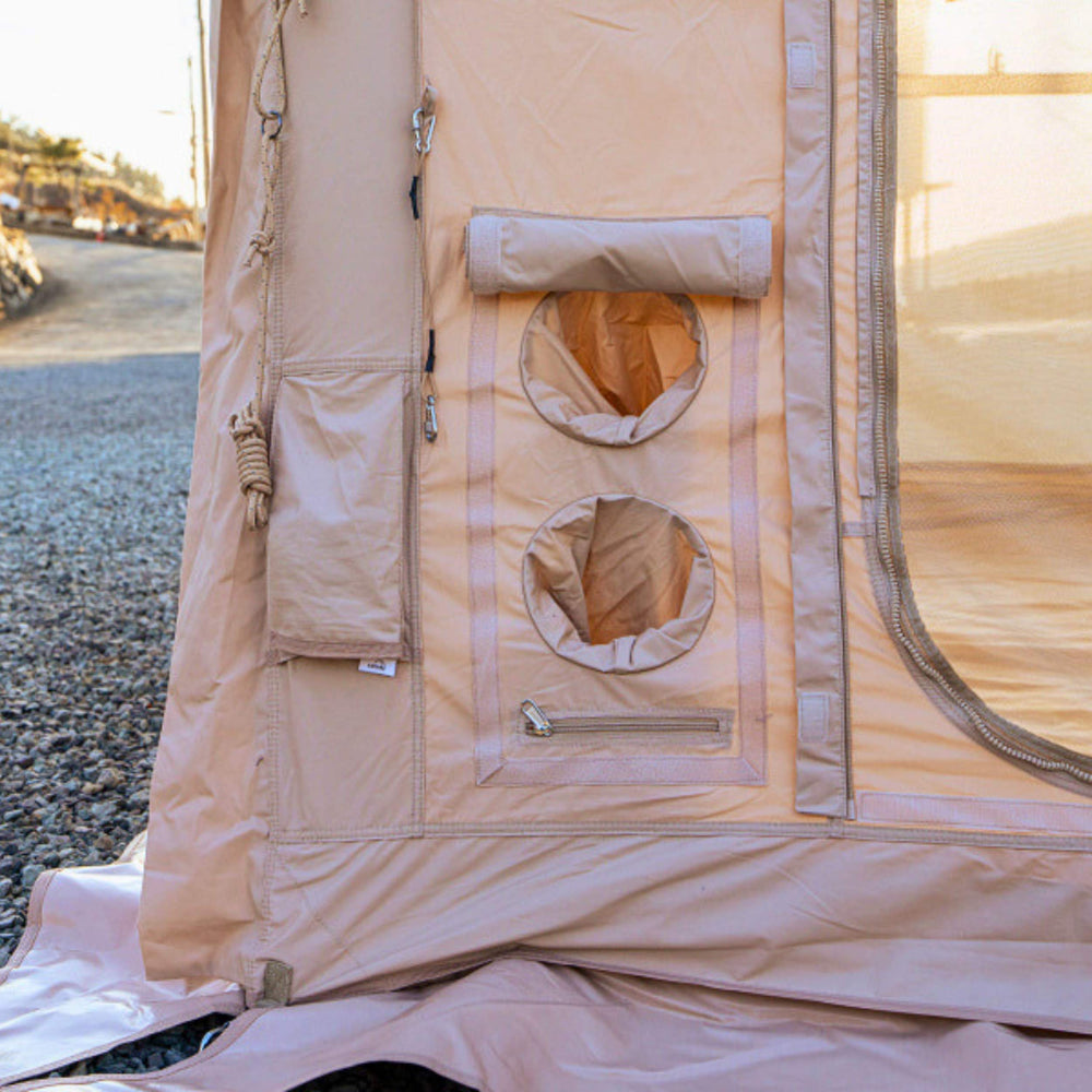 RBM Outdoors Coody 10.0 PRO Beige Premium Inflatable Canvas Tent for 2–4 Campers