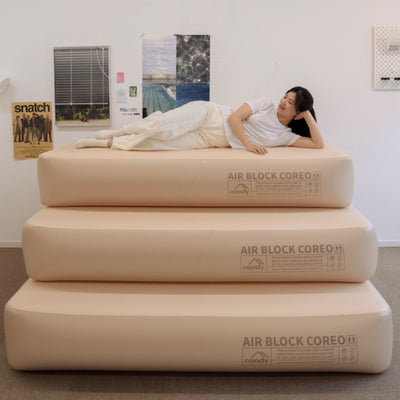 RBM Outdoors Coody Coreo Air Mattress Single (105 × 200 × 35 cm) – Structured Air Block Inflatable Bed, Compact Pack Design