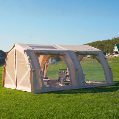 RBM Outdoors Coody Familia AirTent 17.2 Pro Beige- Inflatable Tent for Camping (2-10 Person)