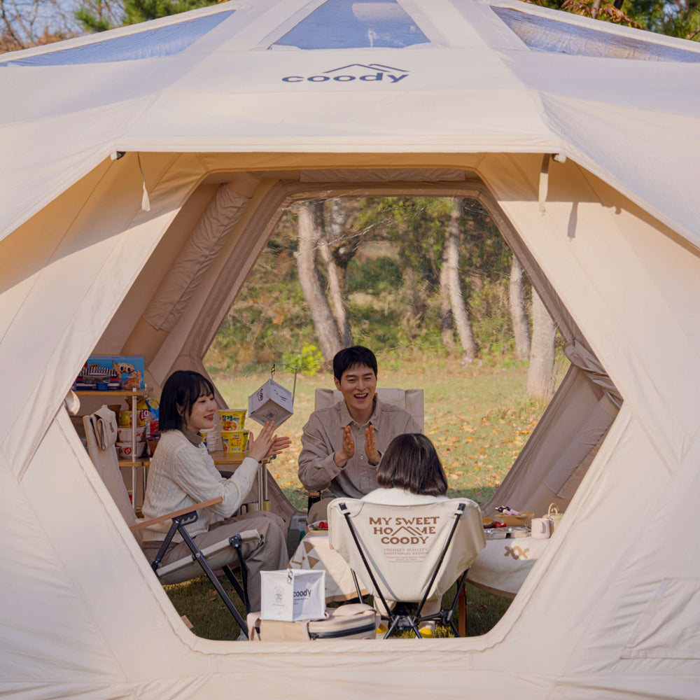 RBM Outdoors Coody Hub Pro Beige- Inflatable Tent for Camping (2-6 Person)