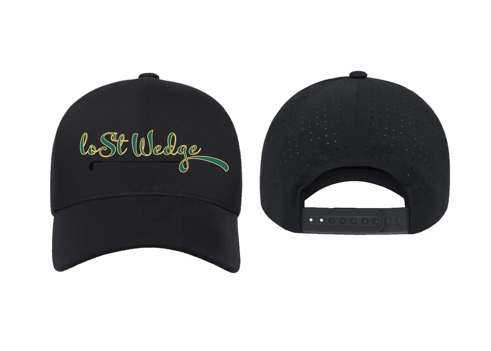 The Tee Clip Lost Wedge™ Official Logo Performance Golf Hat Black