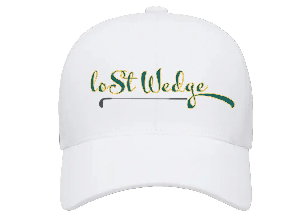 The Tee Clip Lost Wedge™ Official Logo Performance Golf Hat White
