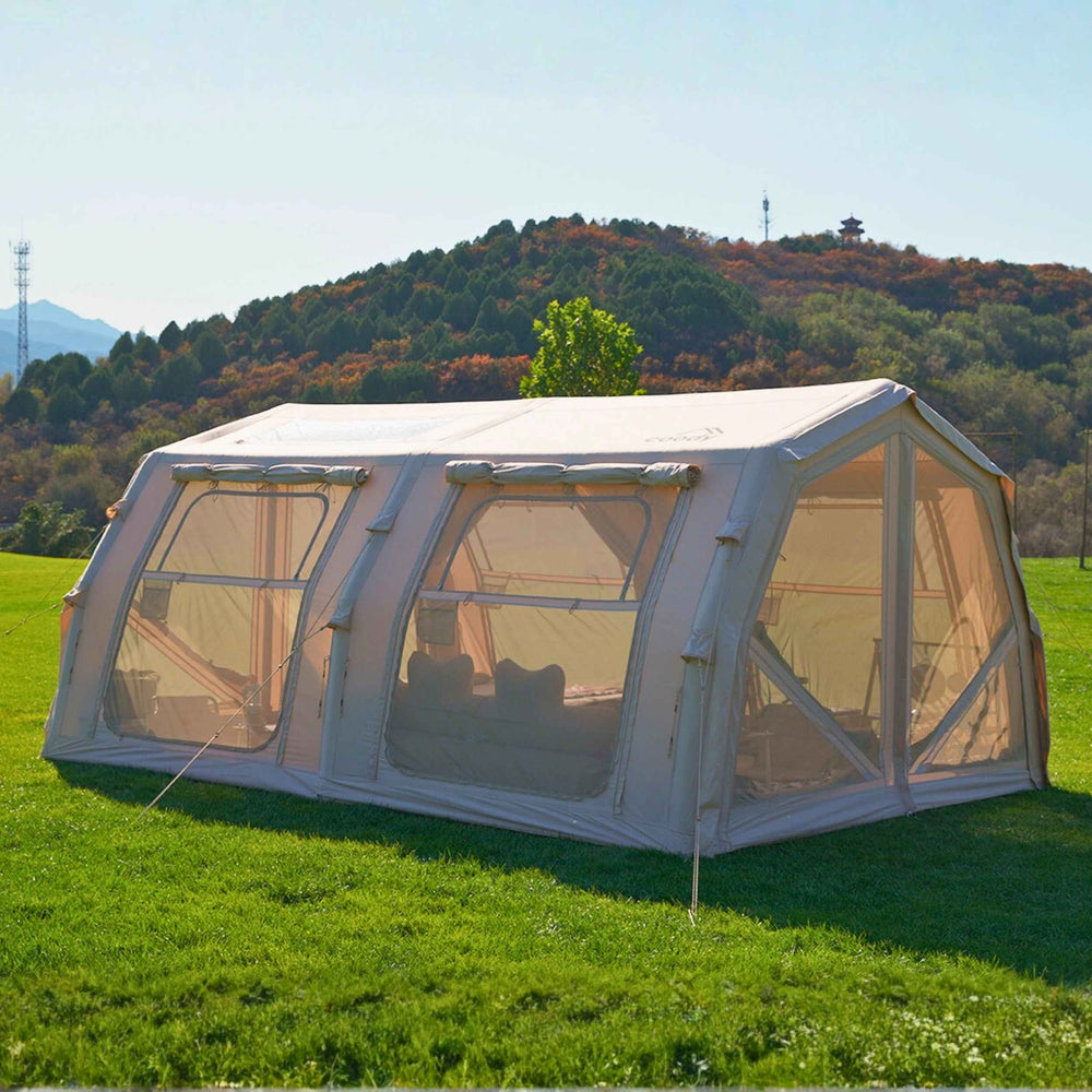 RBM Outdoors Coody Familia AirTent 17.2 Pro Beige- Inflatable Tent for Camping (2-10 Person)