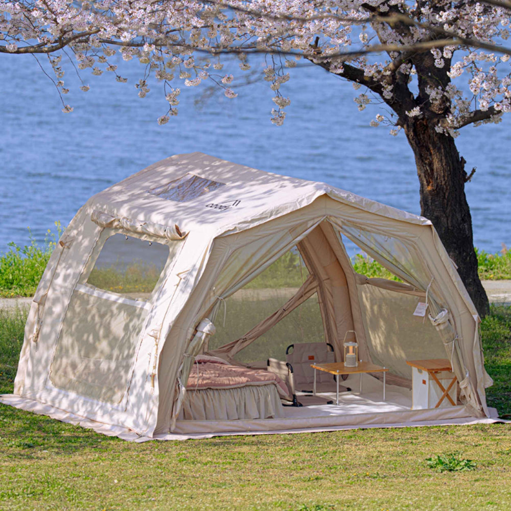 RBM Outdoors Coody 10.0 PRO Beige Premium Inflatable Canvas Tent for 2–4 Campers