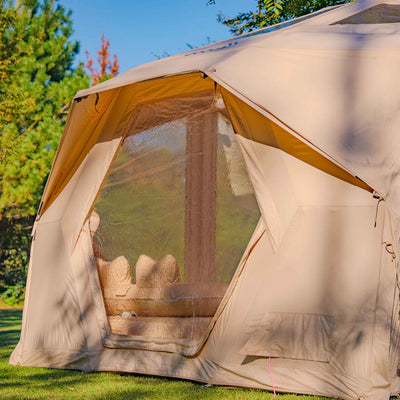 RBM Outdoors Coody Hub Pro Beige- Inflatable Tent for Camping (2-6 Person)