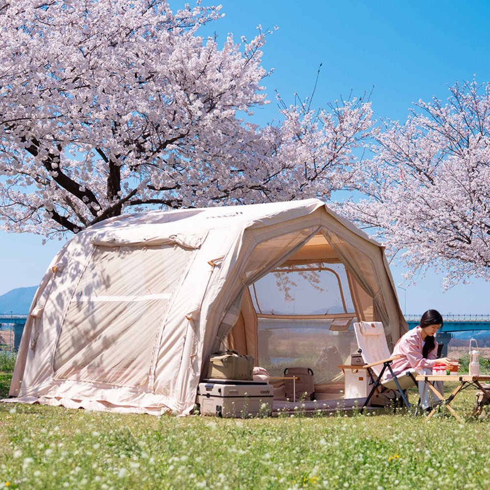RBM Outdoors Coody 10.0 PRO Beige Premium Inflatable Canvas Tent for 2–4 Campers