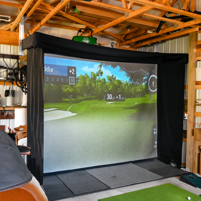 The SportScreen Golf Studio Vanish LITE 11 Retractable Golf Simulator Enclosure