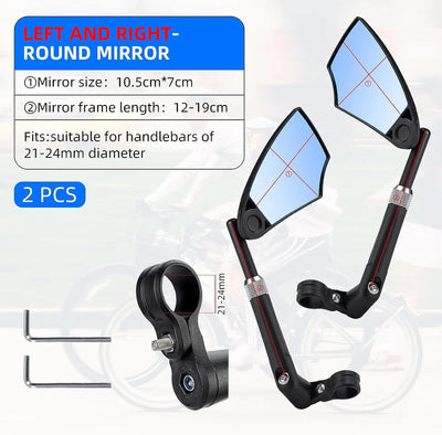 Birch ROCKBROS Adjustable Bike Mirror Anti-Glare 360-Degree Rotation