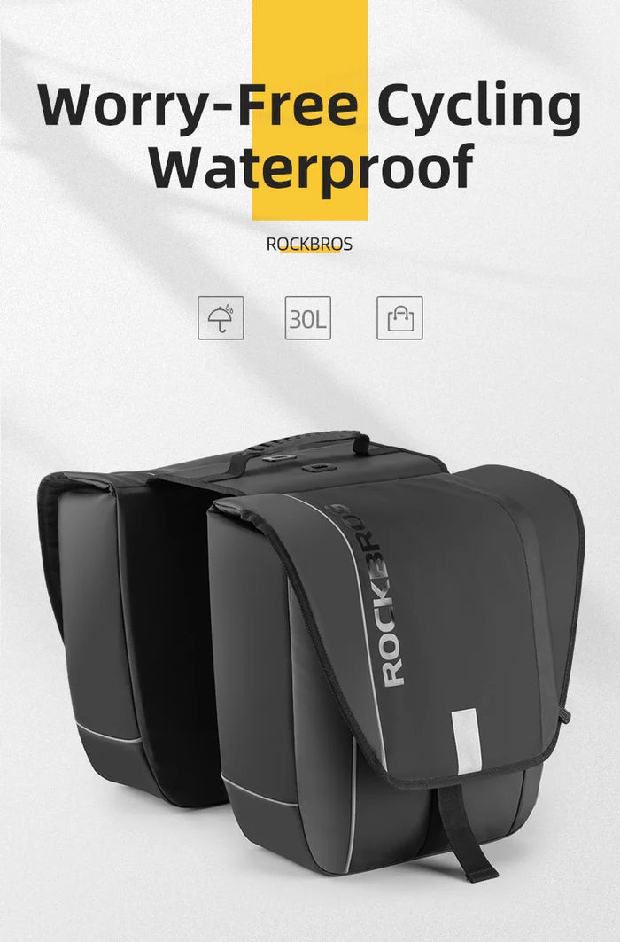 Birch ROCKBROS Super 30-Litre Bicycle Saddlebags in Black