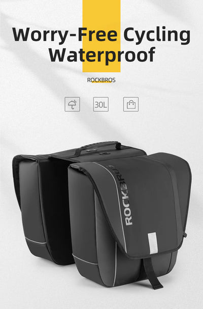 Birch ROCKBROS Super 30-Litre Bicycle Saddlebags in Black