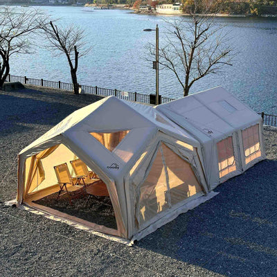 RBM Outdoors Coody Hub Beige (2-6 person) + Ground Sheet PVC + Carpet Coody Hub + Electric Pump