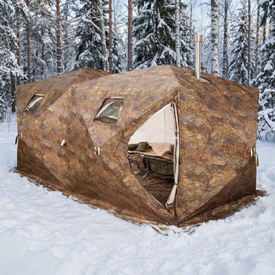 RBM Outdoors Cuboid 4.40 - All-Season Double-Layer Hot Tent with Stove Jack for 2-6 People